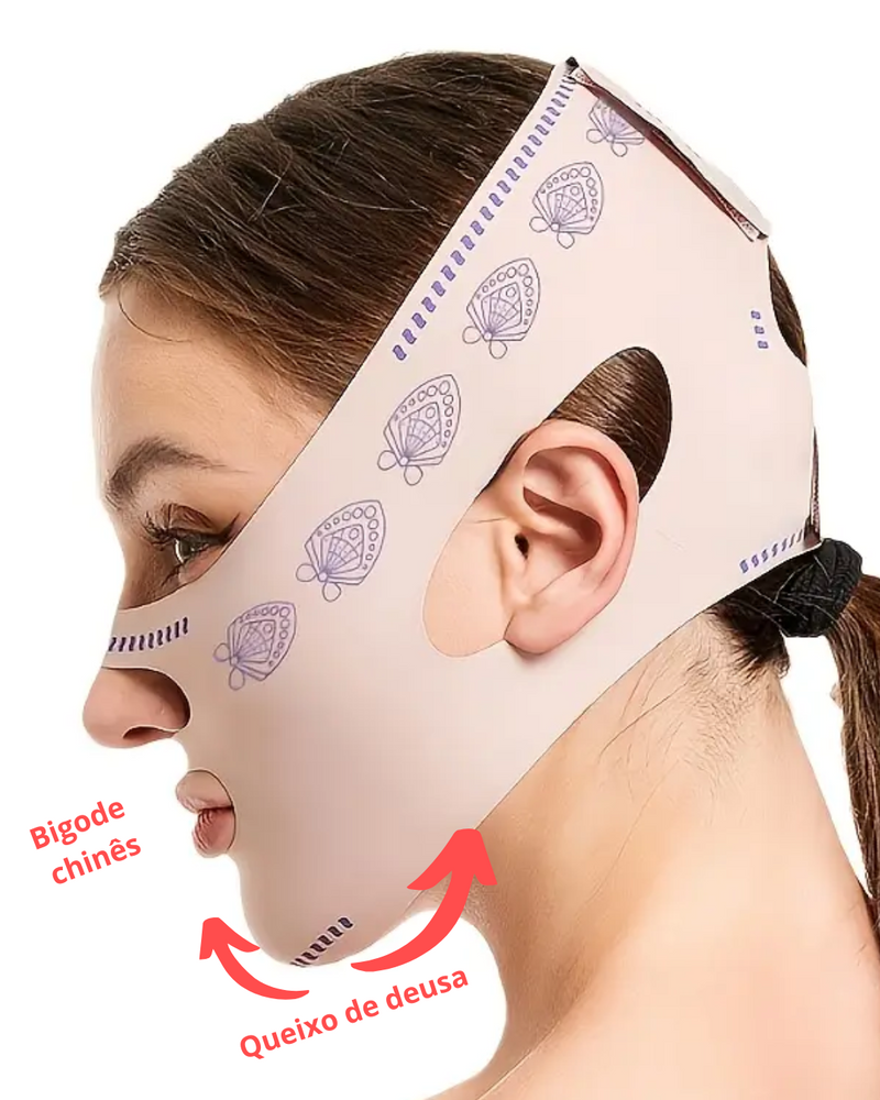 Máscara de Contorno Facial - Suaviza Rugas, Papada e Modela o Rosto