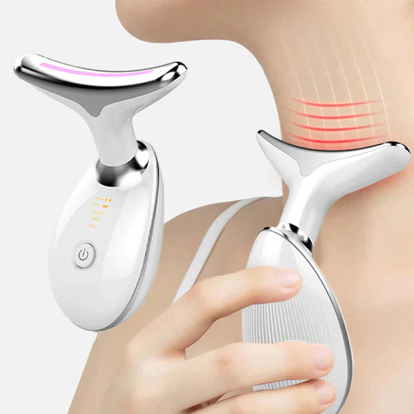 Massageador Rejuvenescedor com LED para Rosto e Pescoço -