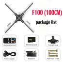 3D ventilador holograma projetor, display wi-fi, publicidade logotipo luz, LED sinal lâmpada holográfica, projetores tridimensionais, 42-100cm