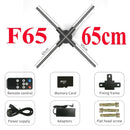 3D ventilador holograma projetor, display wi-fi, publicidade logotipo luz, LED sinal lâmpada holográfica, projetores tridimensionais, 42-100cm