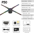 3D ventilador holograma projetor, display wi-fi, publicidade logotipo luz, LED sinal lâmpada holográfica, projetores tridimensionais, 42-100cm