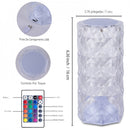 Abajur Recarregável LED Crystal ,Toque Rose , Romântico Noite Lâmpada, Sala de estar