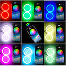 RGB LED Angel Anéis, lâmpadas de farol, controle DRL  APP, carro, UTV, motocicleta, 60mm, 70mm, 80mm, 2pcs